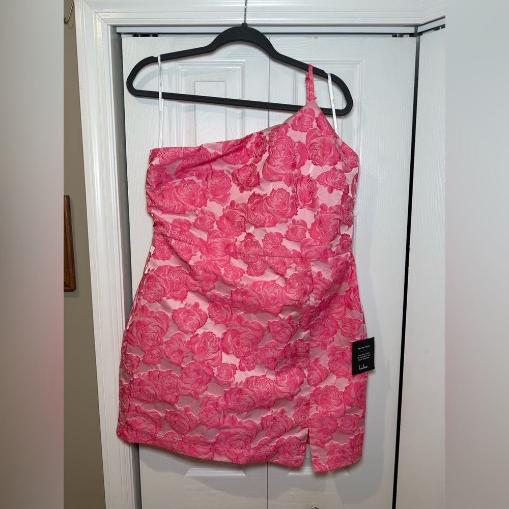 Lulu's Vibrant Pink Floral Dress